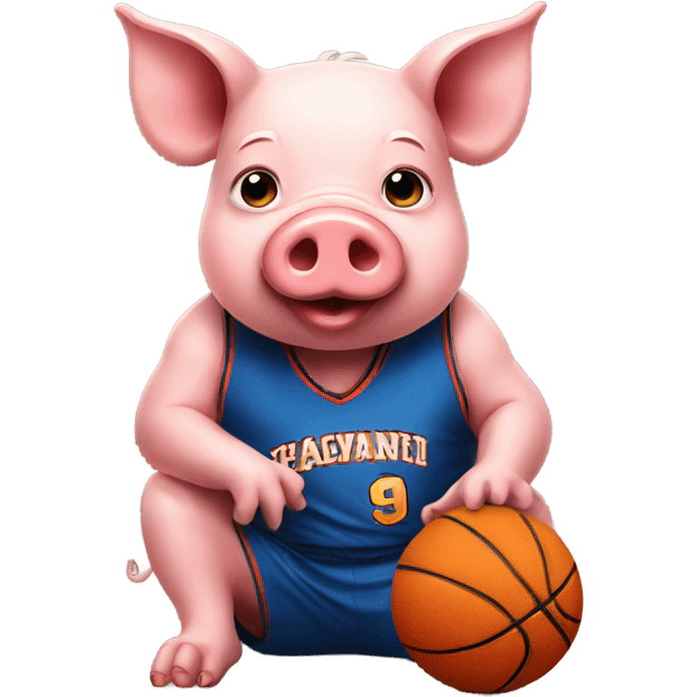 Pig with basketball  emoji