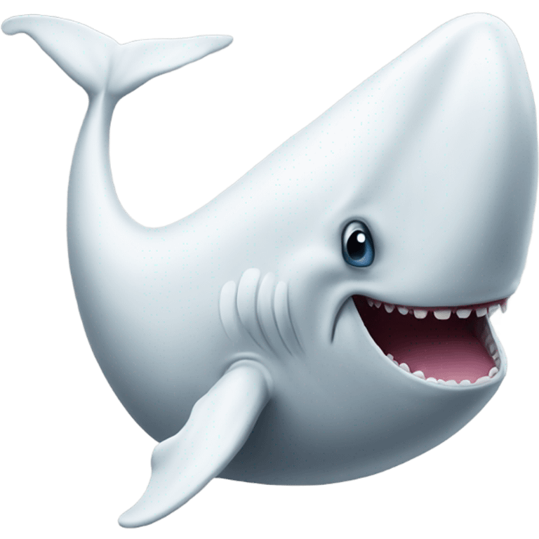 white whale , open mouth emoji