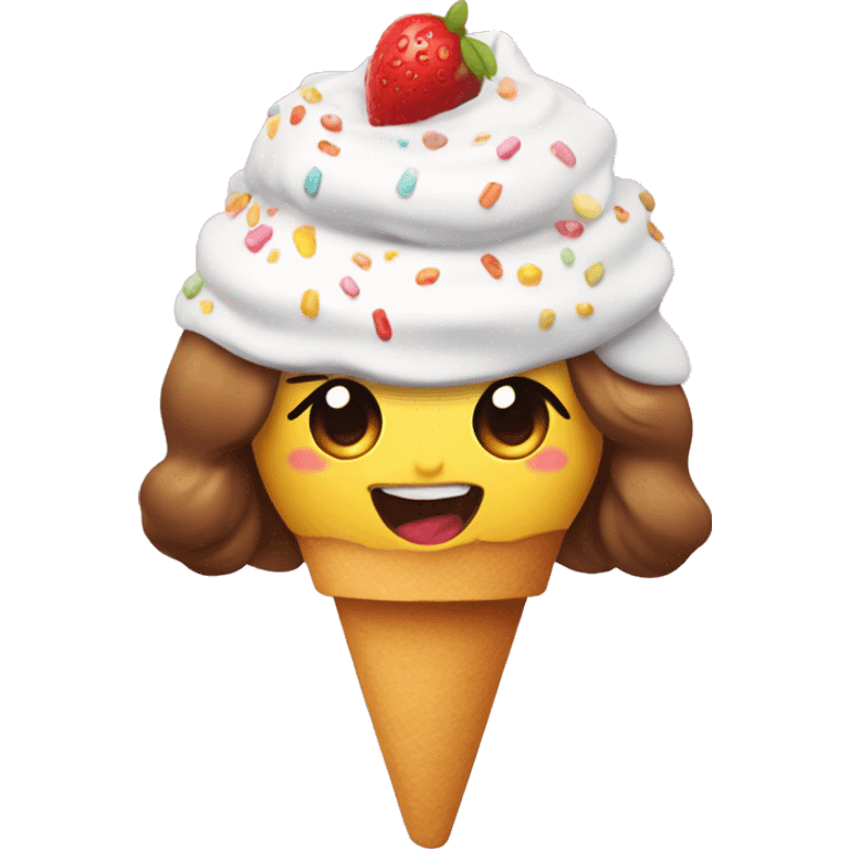 chica lamiendo un helado emoji