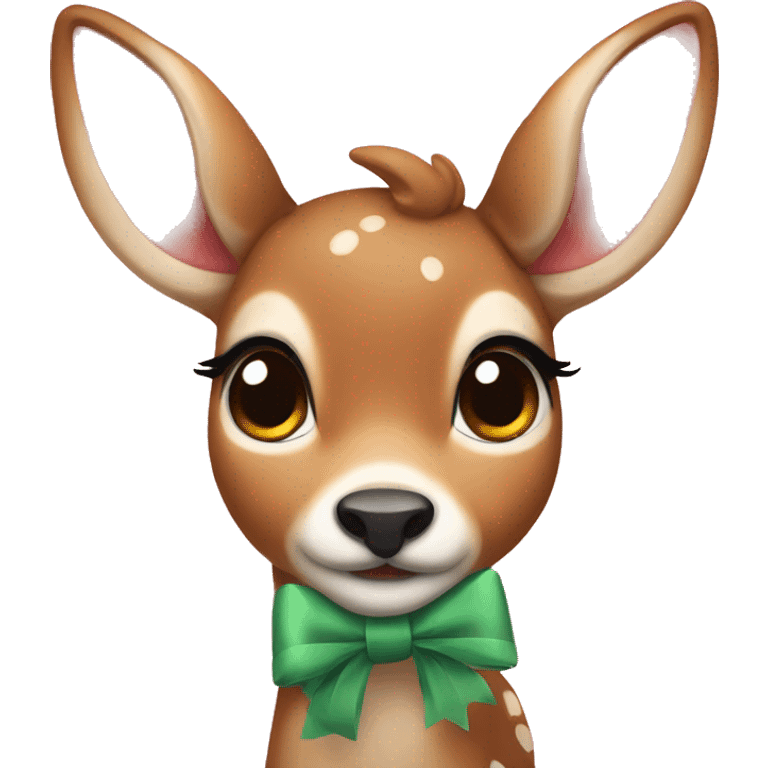 fawn with a bow emoji