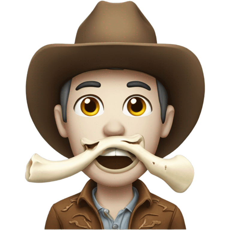 Cowboy with bone in his mouth emoji