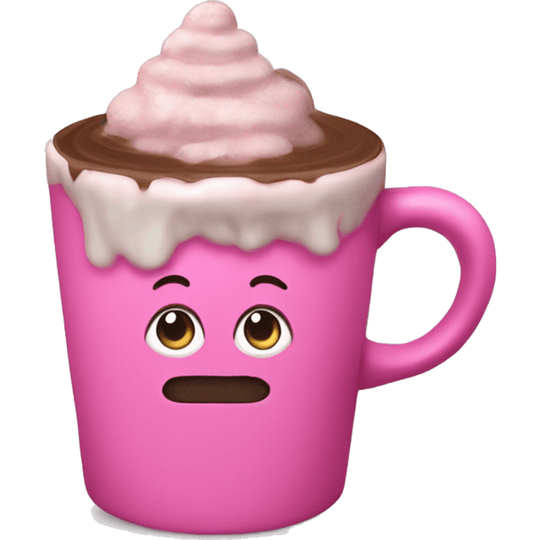 Pink hot chocolate emoji