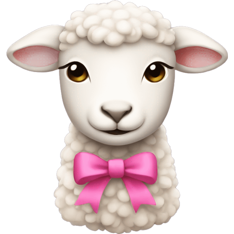 Lamb with a pink bow emoji