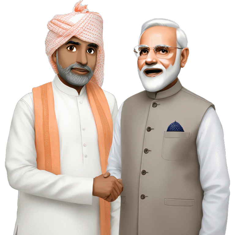 narendra modi with a muslim man emoji