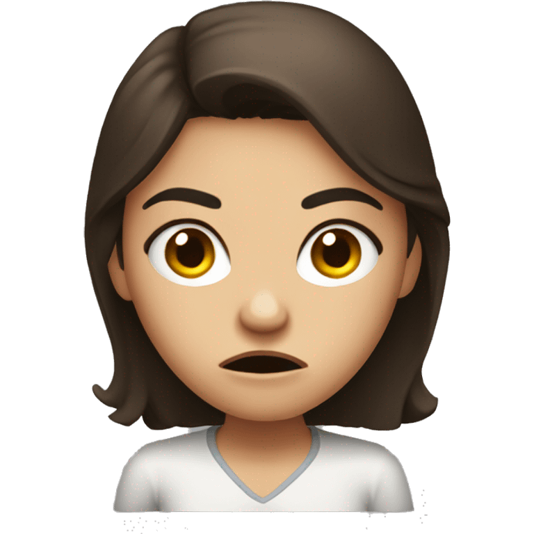 brunet girl angry and annoyed emoji