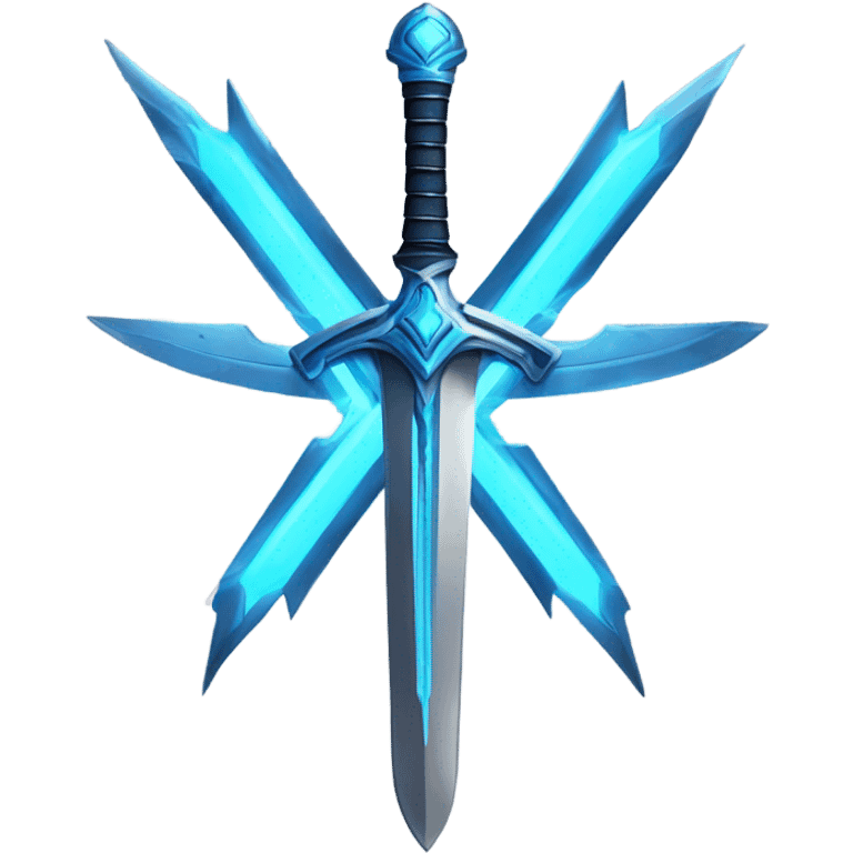 sci-fi multiblade sword-with-blue-ray-blade emoji