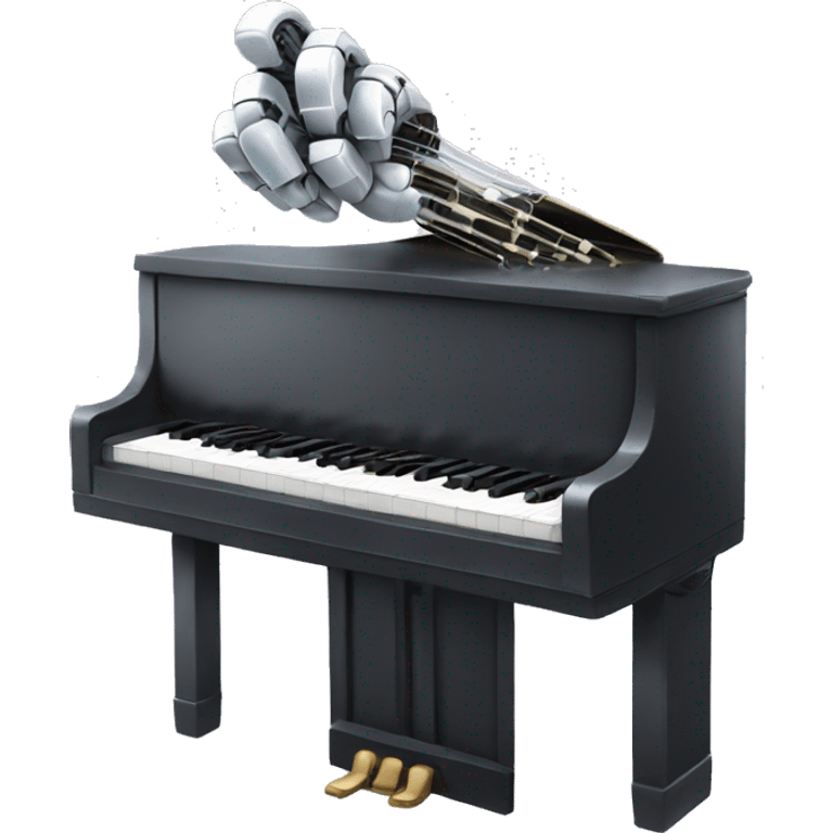 Robot hand playing piano  emoji