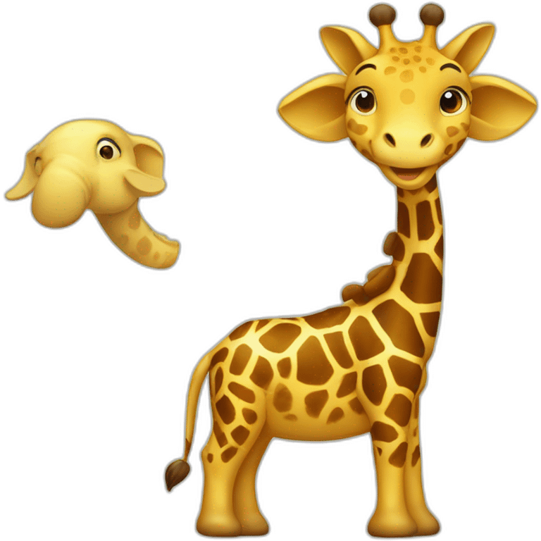 Girafe sur éléphant emoji