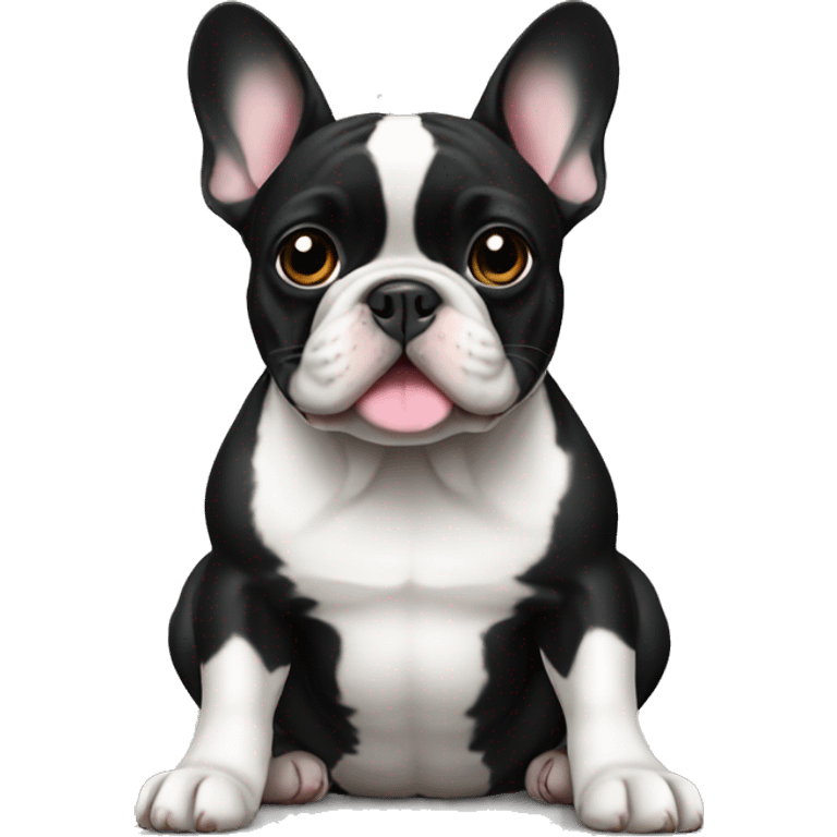 French bulldog black emoji