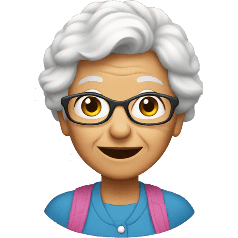 grandma saying hi emoji