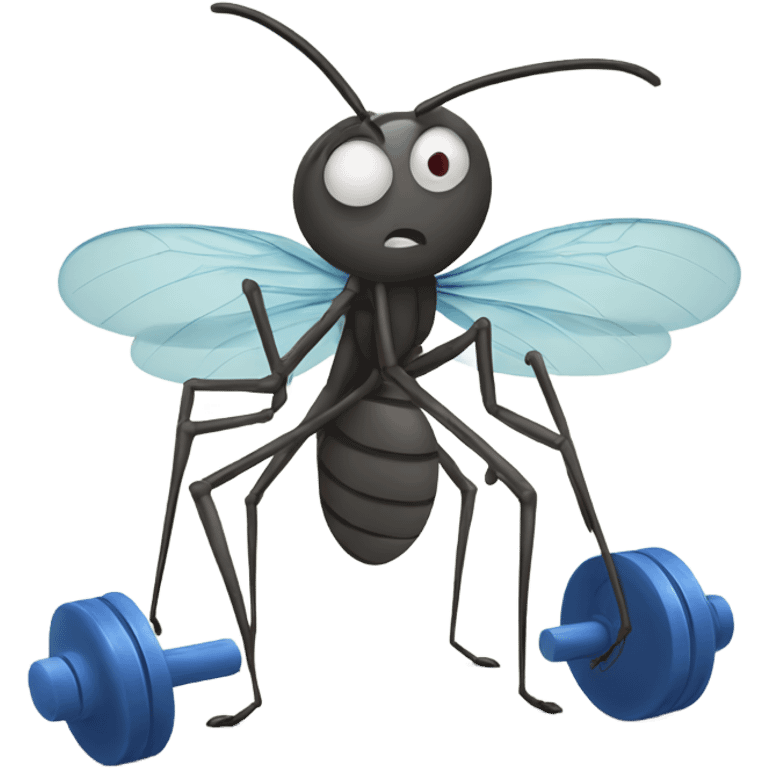 Mosquito lifting weights emoji