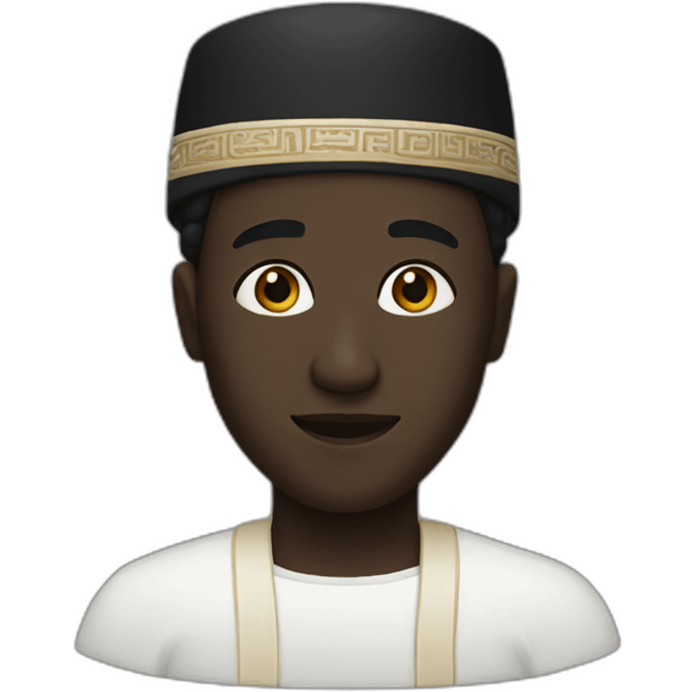 Black face wearing a kufi emoji