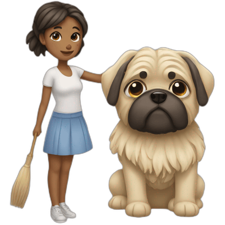 Mops with girl emoji