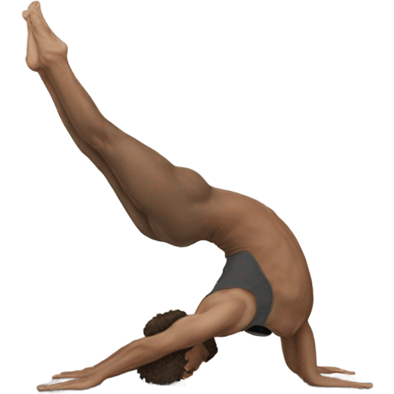 Yoga back bend white male emoji