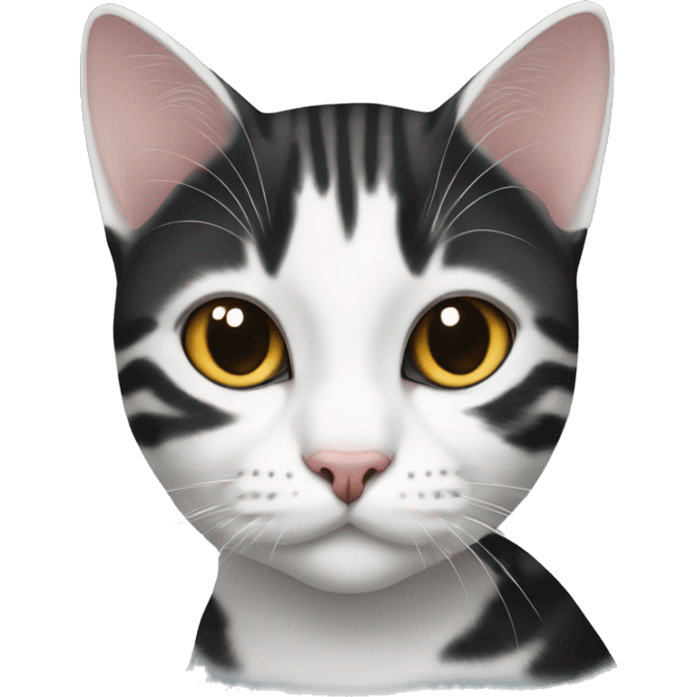 Black and white American shorthair cat  emoji