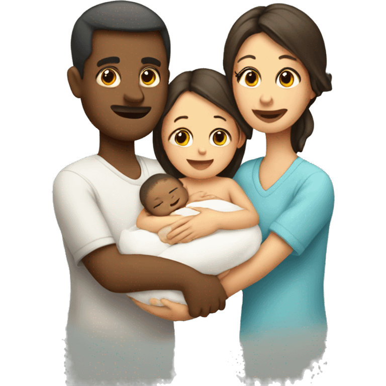 newborn with parents emoji