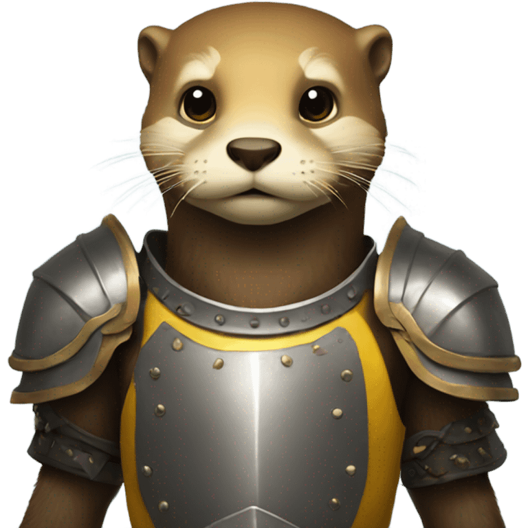 Otter with yellow knight armor  emoji