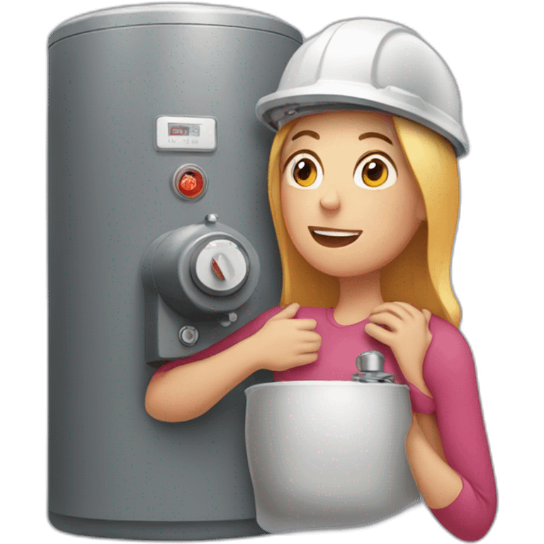 woman hugging a boiler emoji