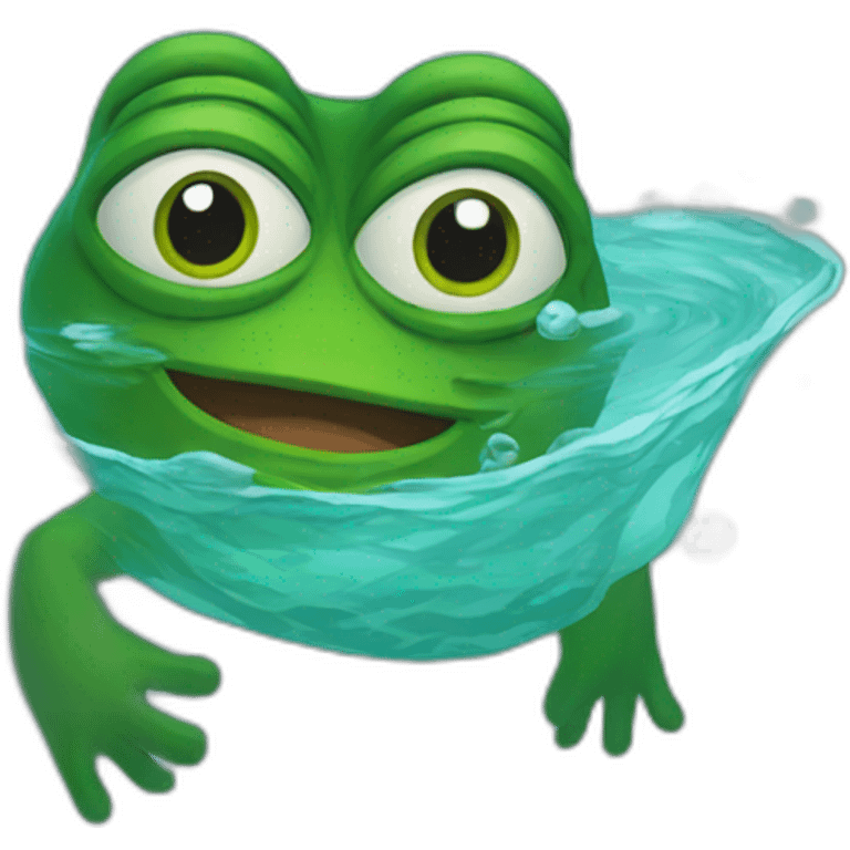 Pepe under water emoji