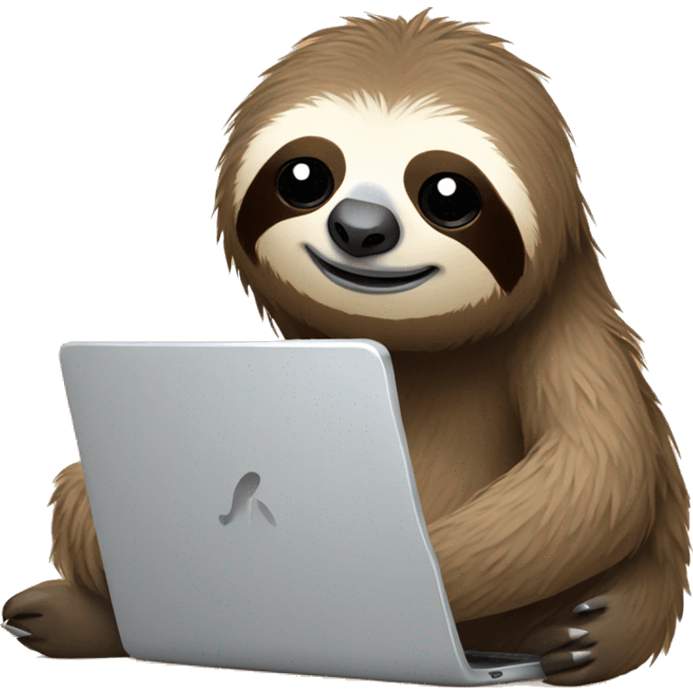 tired sloth with laptop and espresso tonic emoji