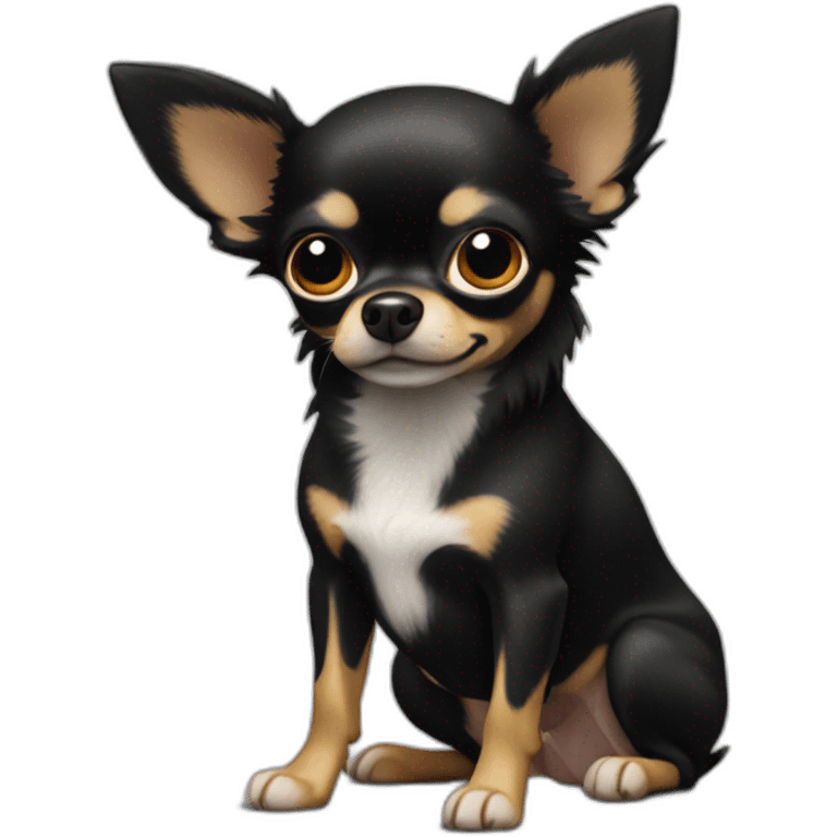 noir chihuahua poils longs emoji