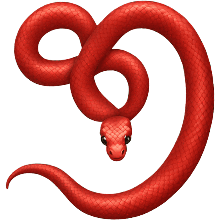 A red snake in the shape of a heart emoji