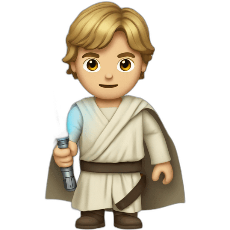 Luke skywalker with lightsaber emoji