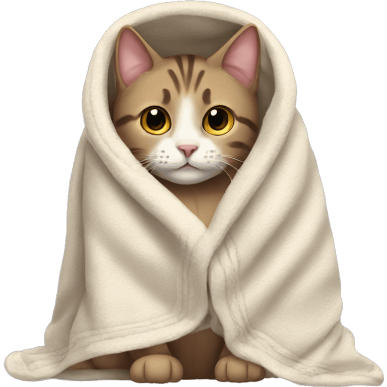 Cat wearing a blanket emoji