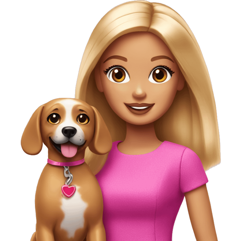 Barbie with a dog emoji