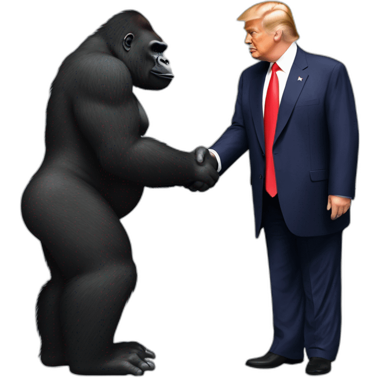 Gorilla handshakes Donald Trump emoji