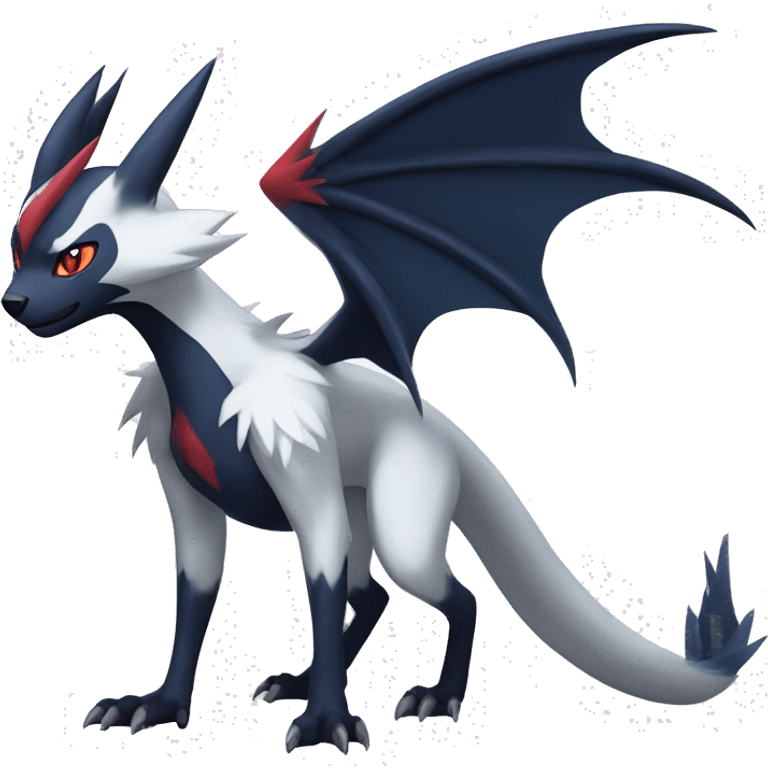 Cool Edgy Nargacuga-Absol-Zangoose-Sneasel-Quilava with a collar on, full body emoji