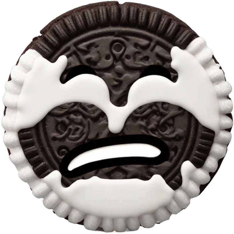 oreo cookie with a face emoji