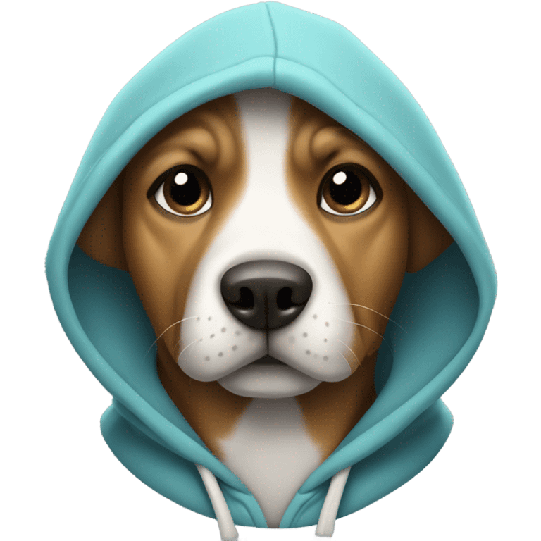 Dog wearing a hoodie emoji