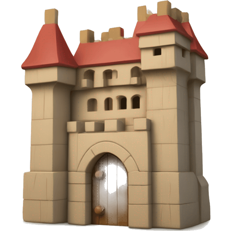 Classic wooden toy blocks built into a castle  emoji