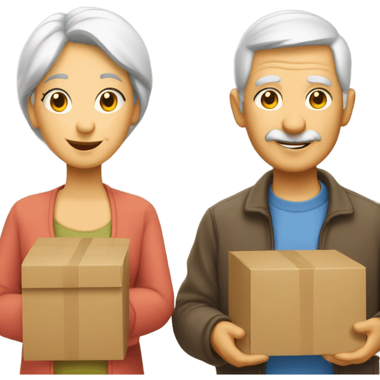 Old couple moving house emoji