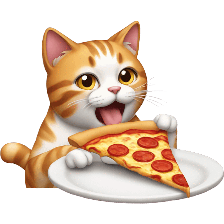 a cat eating pizza emoji