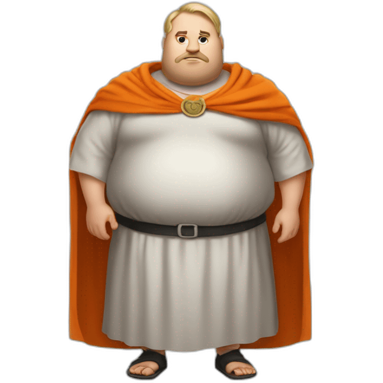 big fat man slavic stands big belly in prisoner robe emoji