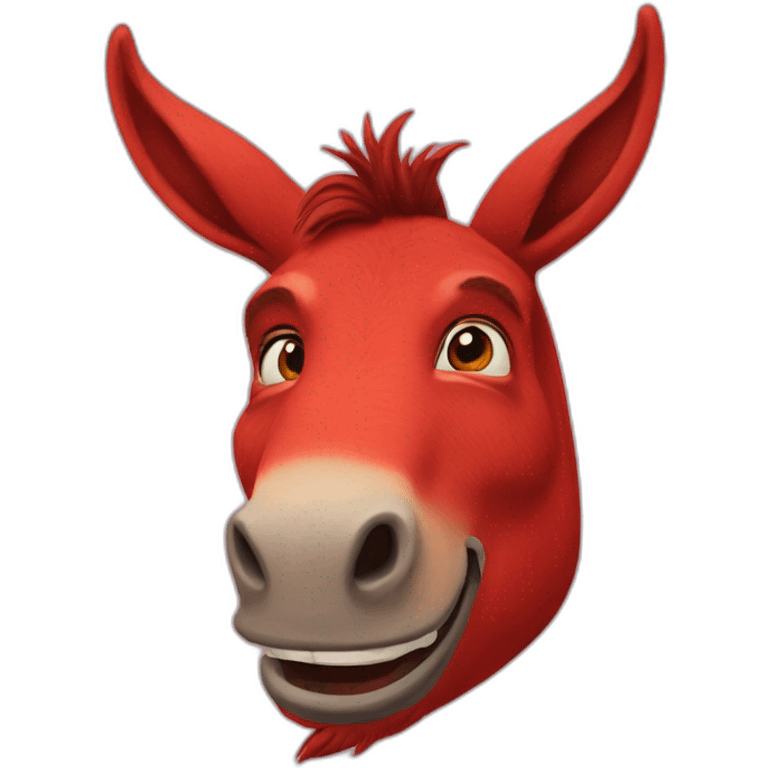 Red donkey from shrek face tattoo emoji