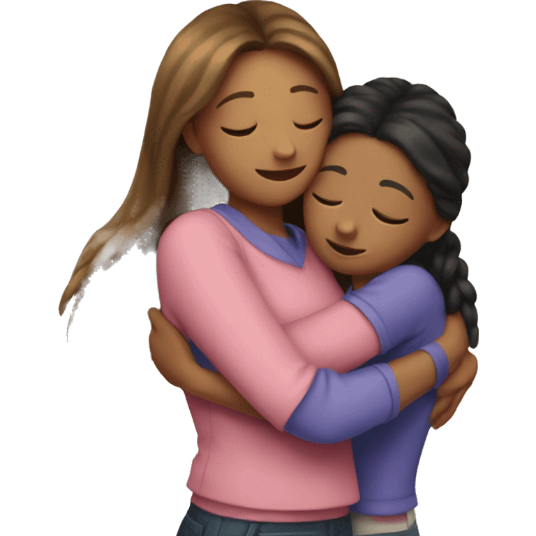 Girl hugging mom emoji