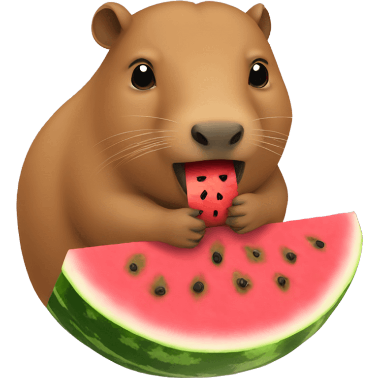 Capybara eats watermelon  emoji