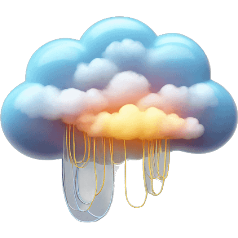 Cloud with fibre optic cables emoji