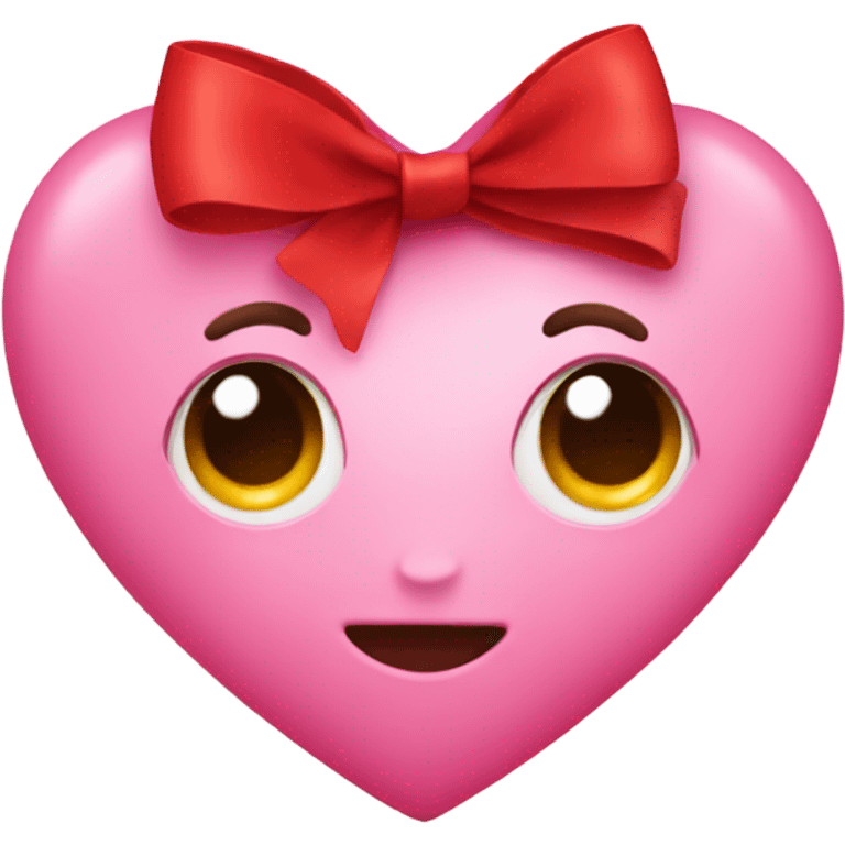 Pink heart with red bow emoji