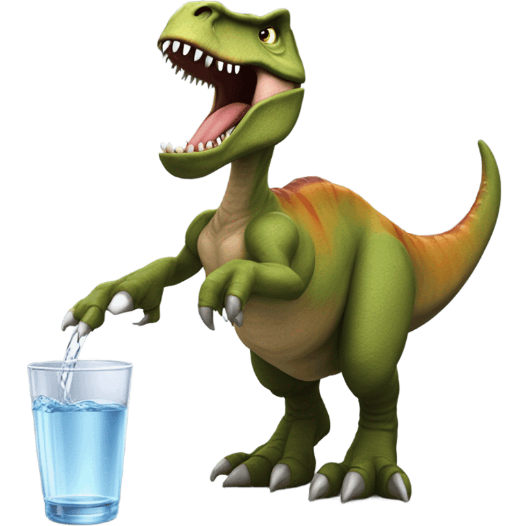 Tyrannosaurus Rex drinking emoji