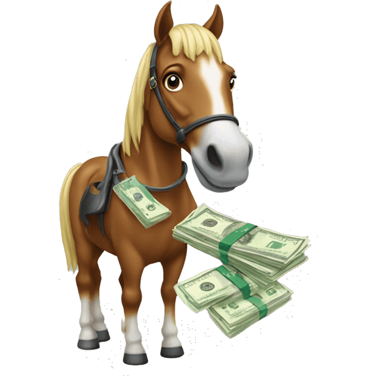 Horse with cash emoji