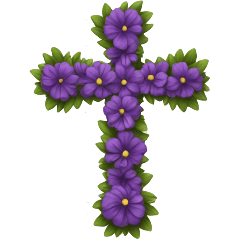 Cross shaped funeral flower like wreath. But not circle.  emoji