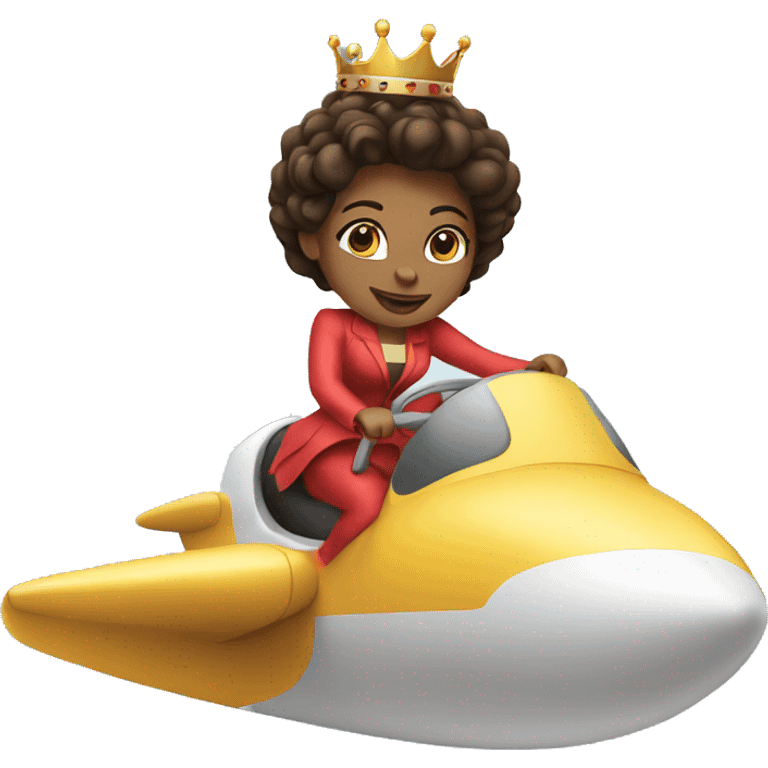 Queen riding on a jet emoji