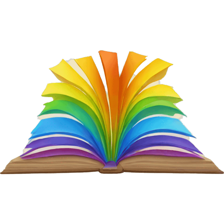 Open book with rainbow emoji