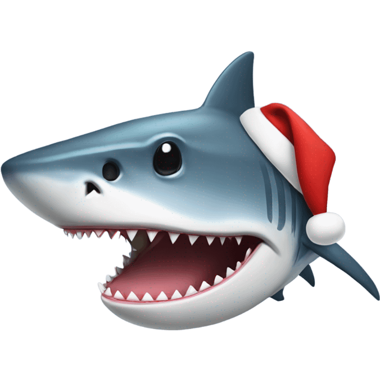 Shark wearing a Santa hat emoji