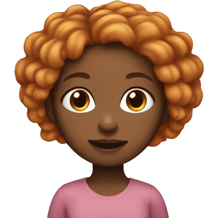 Cute black girl with straight ginger hair emoji