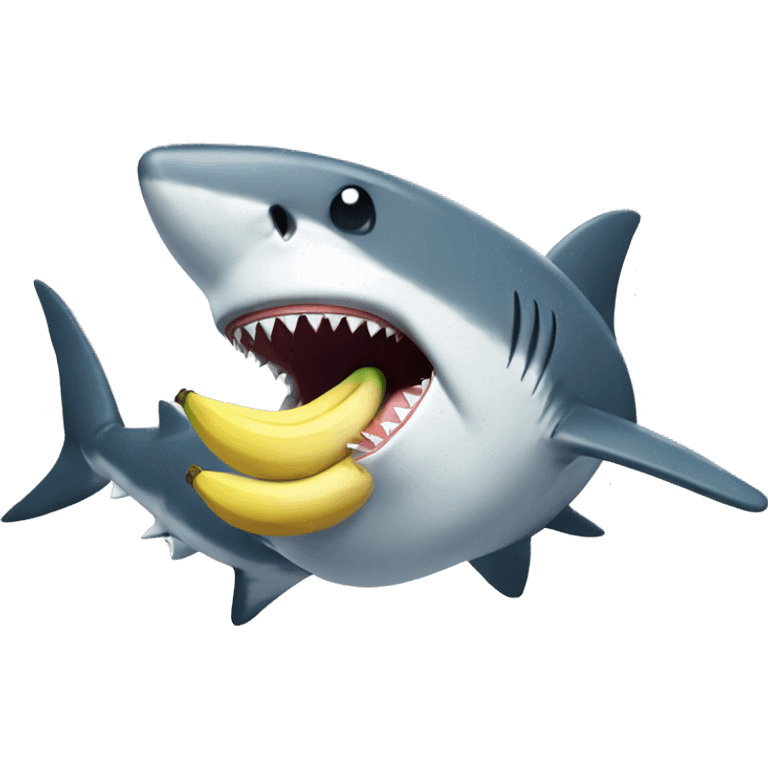 A shark eats a banana emoji